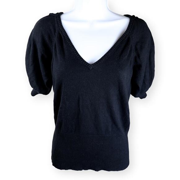 Boston Proper Black Sweater V-Neck Womens Top XS - Picture 1 of 6